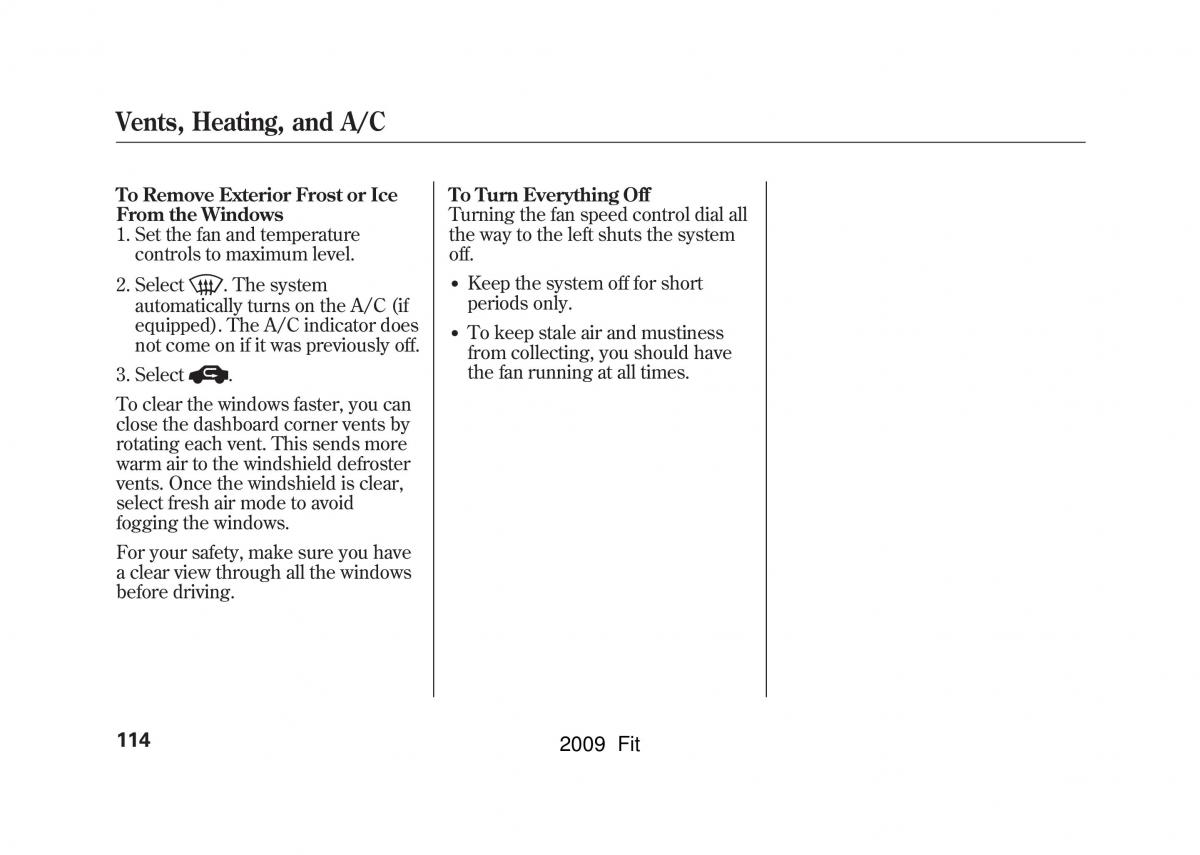 Honda Jazz III 3 Fit II manual / page 117