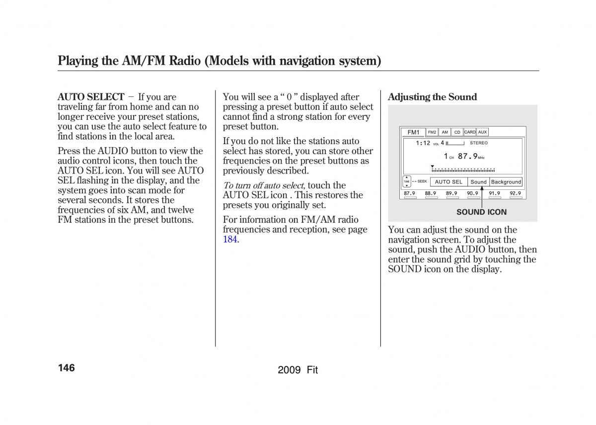 Honda Jazz III 3 Fit II manual / page 149