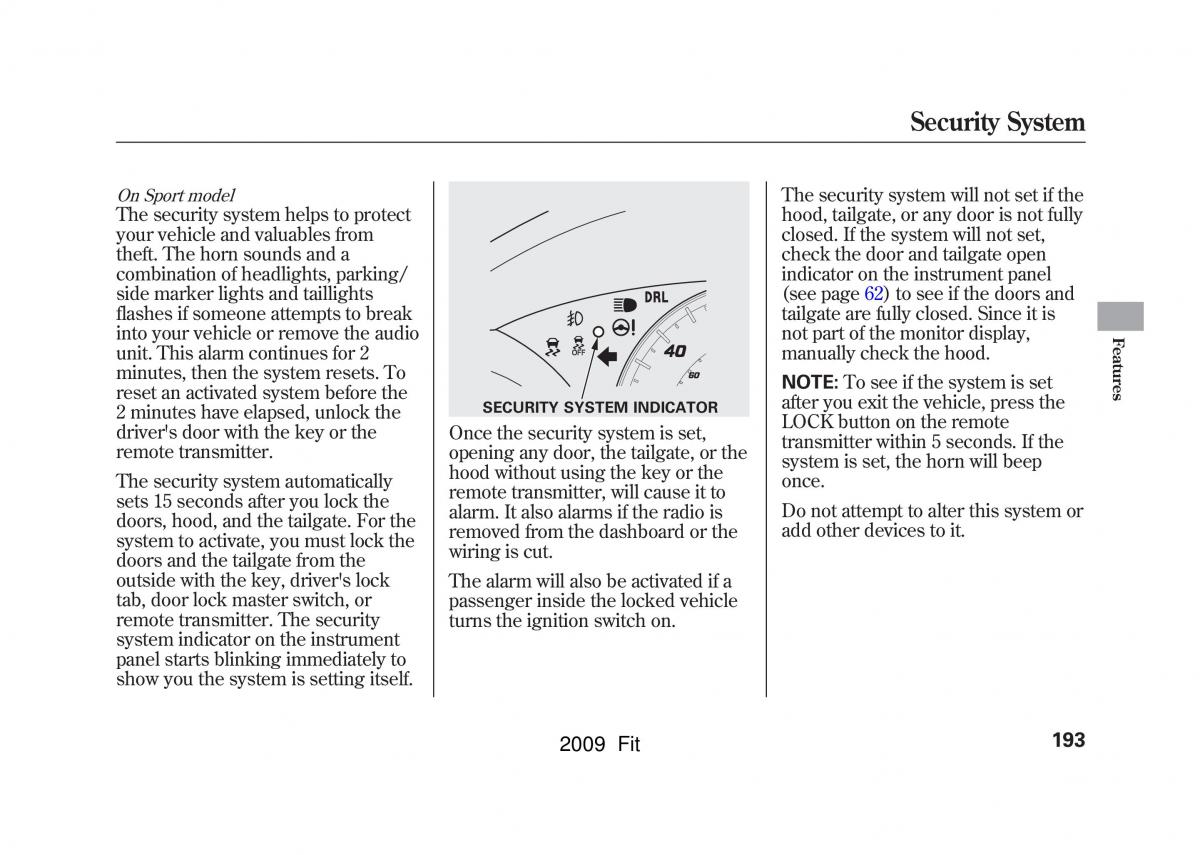 Honda Jazz III 3 Fit II manual / page 196
