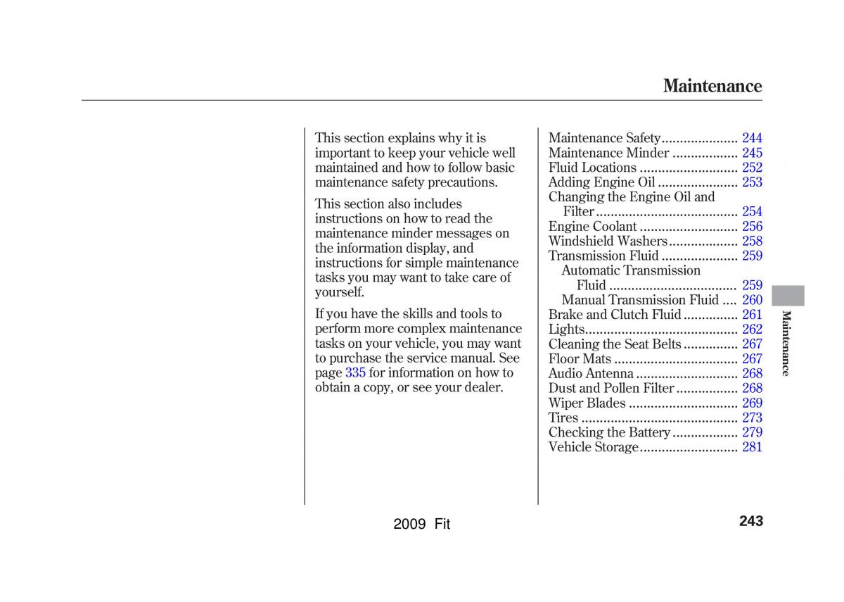 Honda Jazz III 3 Fit II manual / page 246