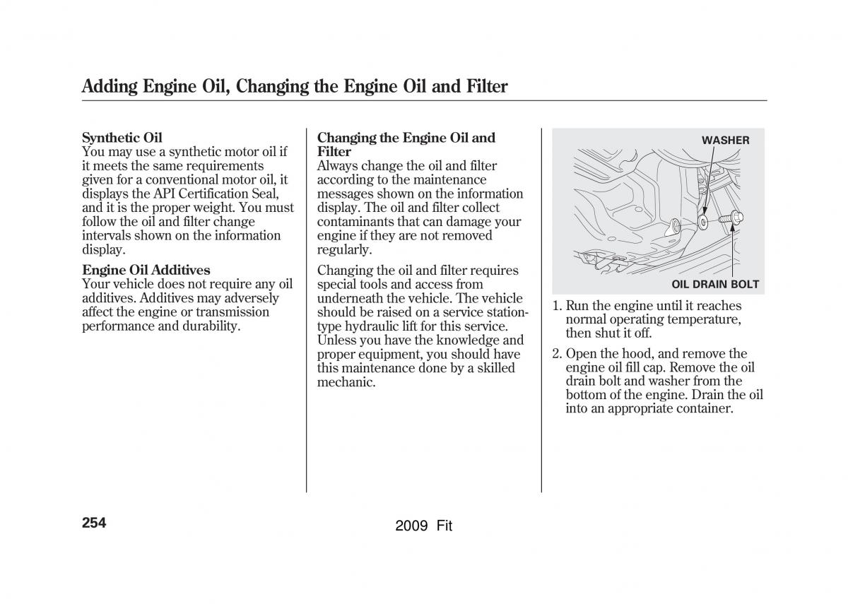 Honda Jazz III 3 Fit II manual / page 257