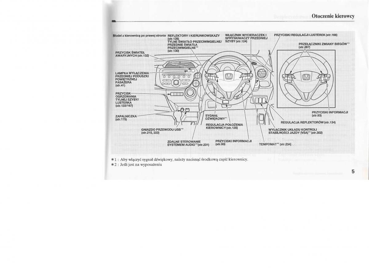Honda Jazz III 3 Fit II instrukcja obslugi page 9 pdf