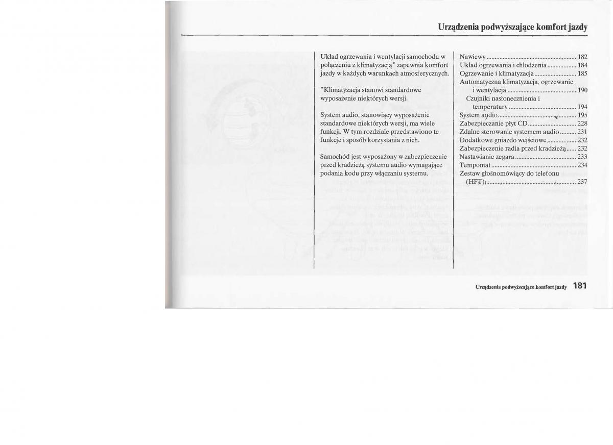 Honda Jazz III 3 Fit II instrukcja obslugi / page 180