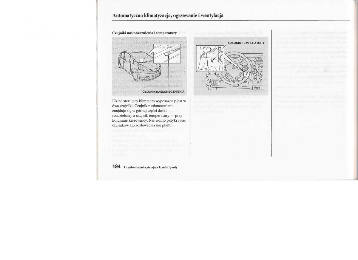 Honda Jazz III 3 Fit II instrukcja obslugi / page 193
