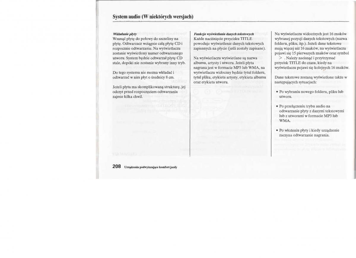 Honda Jazz III 3 Fit II instrukcja obslugi / page 207