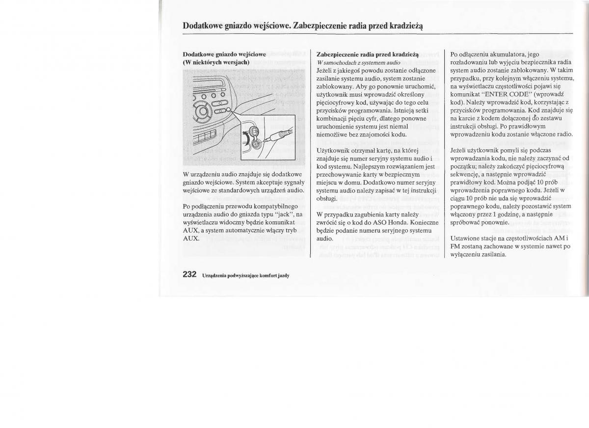 Honda Jazz III 3 Fit II instrukcja obslugi / page 231