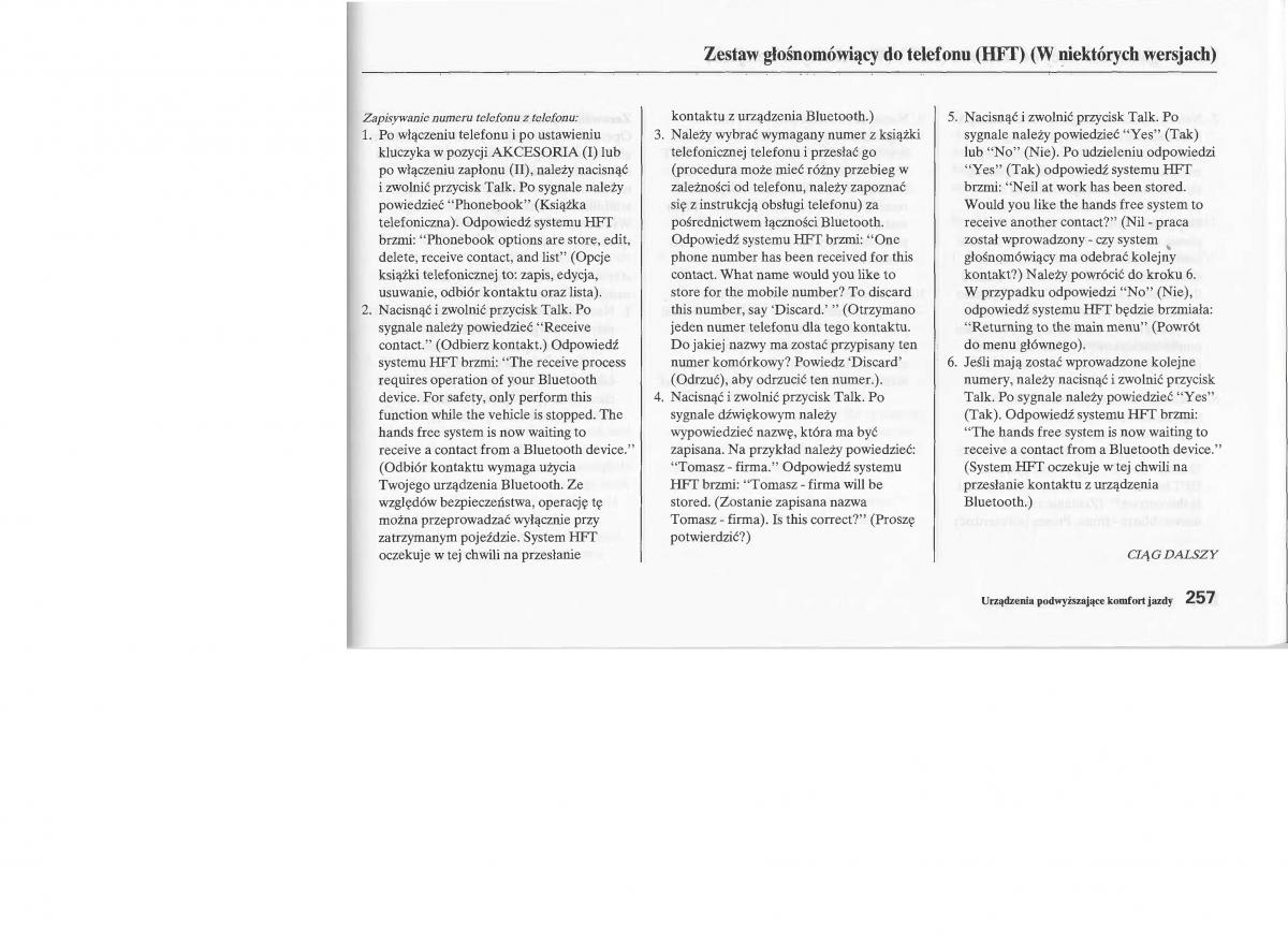 Honda Jazz III 3 Fit II instrukcja obslugi / page 256
