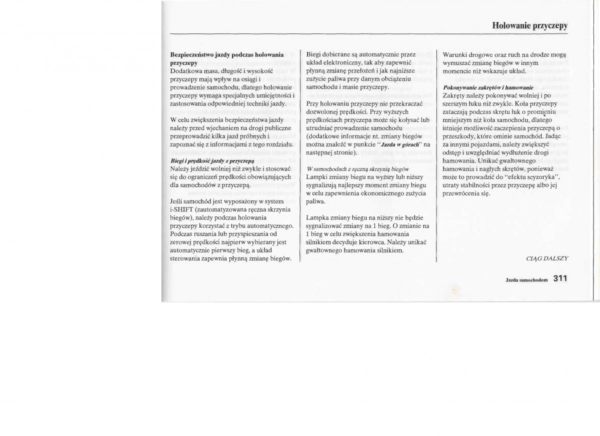 instrukcja obsługi Honda Jazz Honda Jazz III 3 Fit II instrukcja / page 309