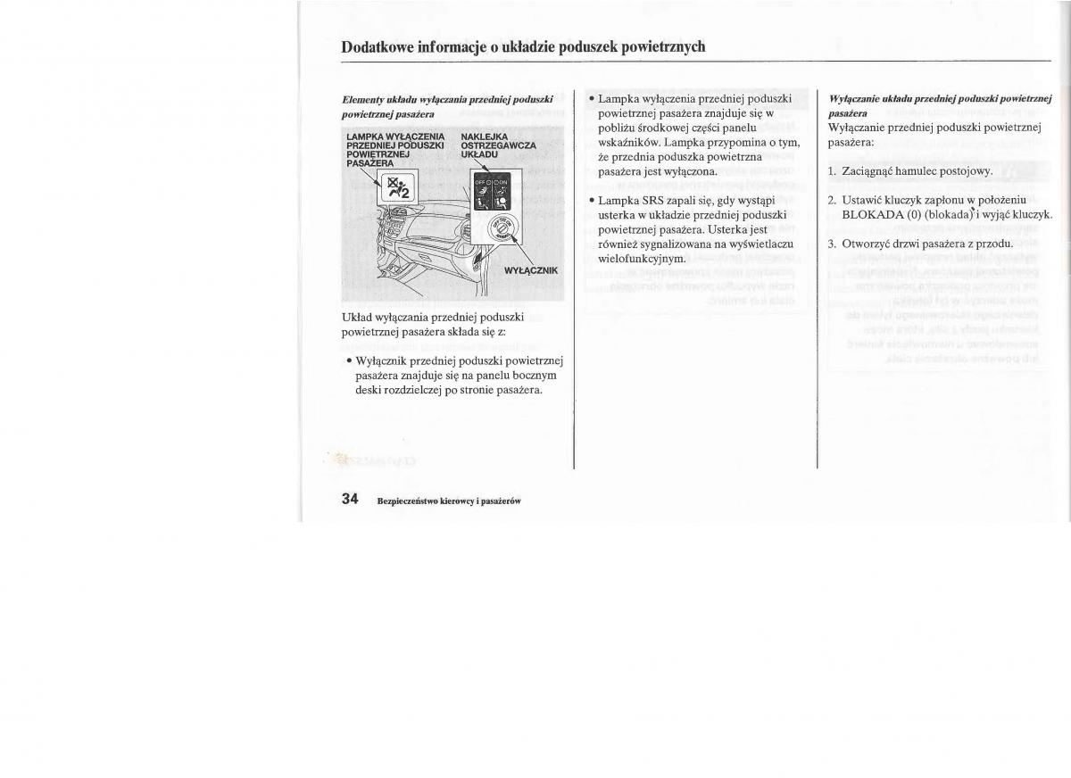 instrukcja obsługi Honda Jazz Honda Jazz III 3 Fit II instrukcja / page 37
