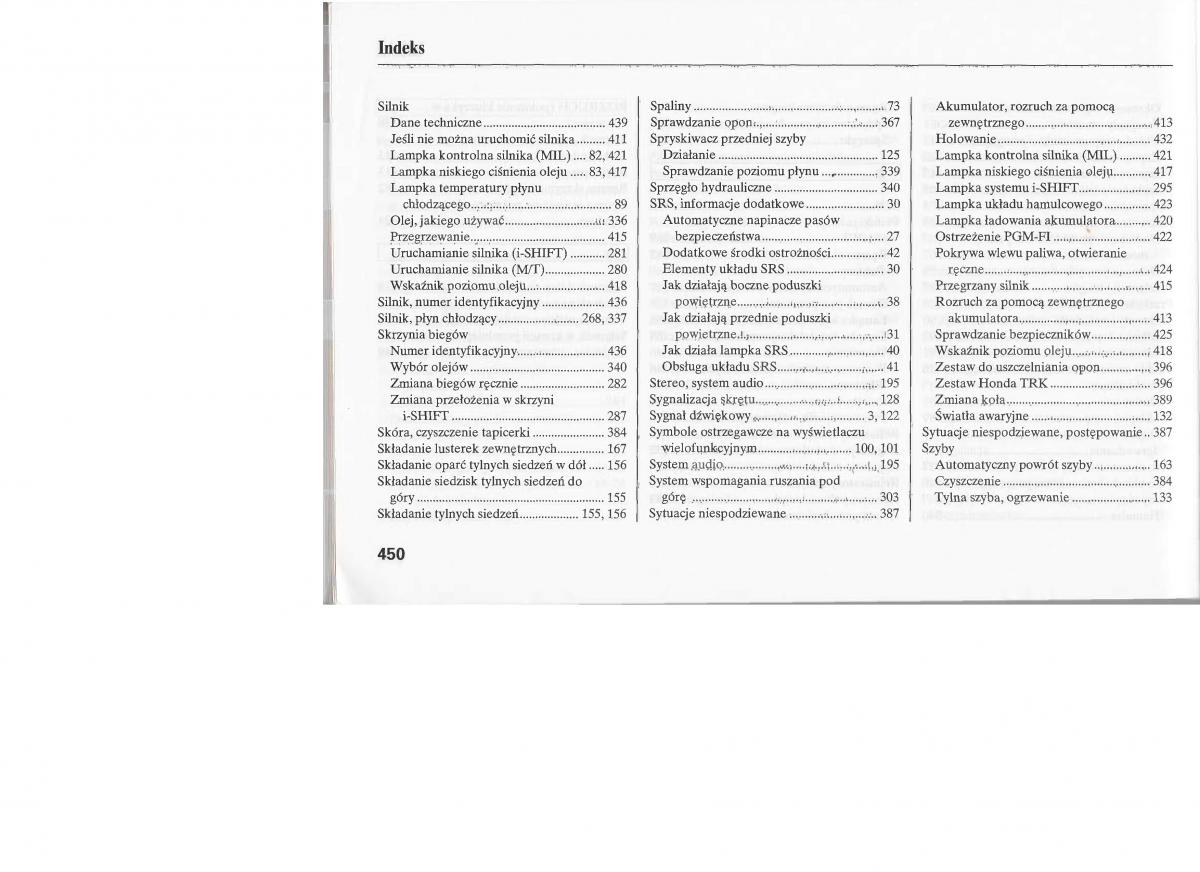 instrukcja obsługi Honda Jazz Honda Jazz III 3 Fit II instrukcja / page 449