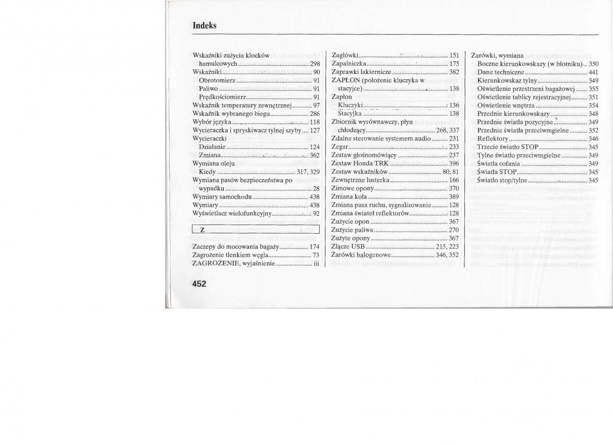 manual  Honda Jazz III 3 Fit II instrukcja / page 451