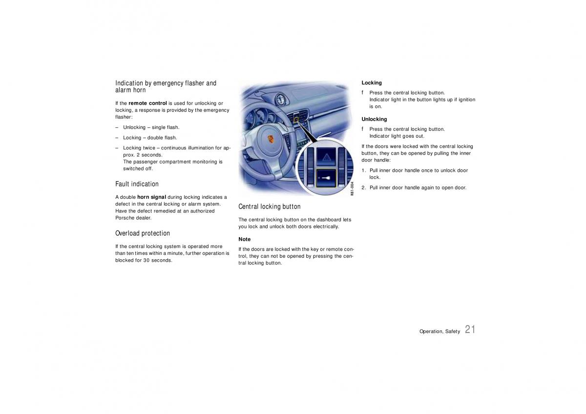 manual  Porsche Carrera 911 997 owners manual / page 23