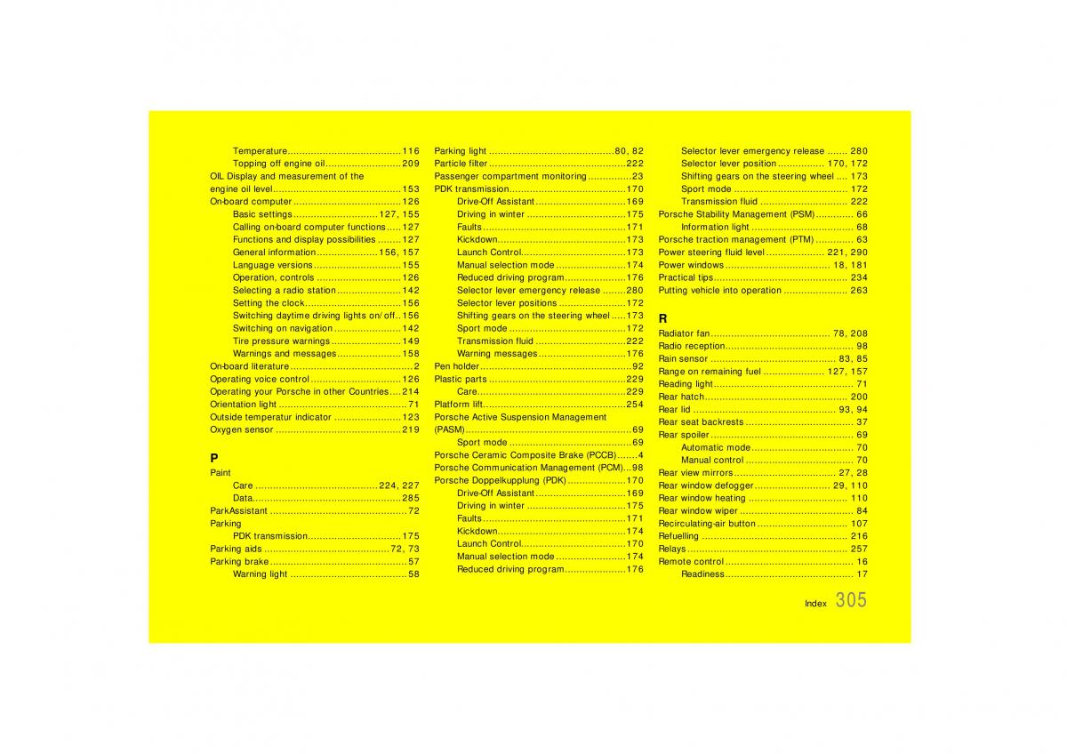 Porsche Carrera 911 997 owners manual / page 307