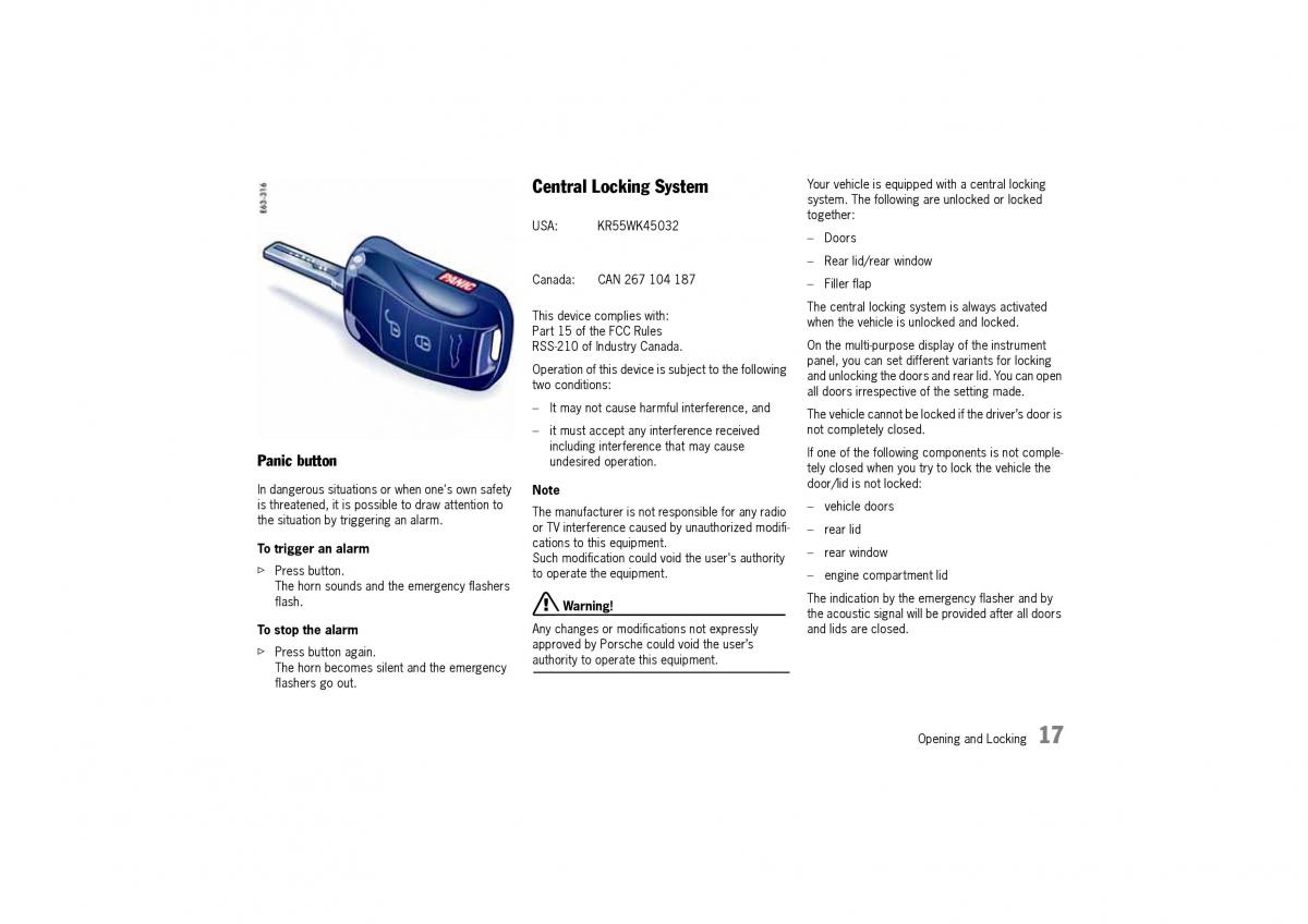 Porsche Cayenne I 1 owners manual / page 17