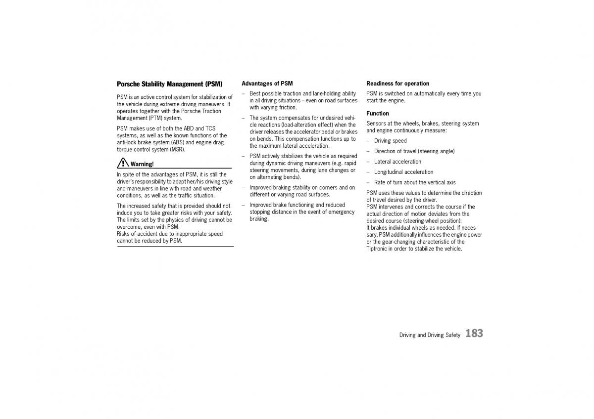 Porsche Cayenne I 1 owners manual / page 183