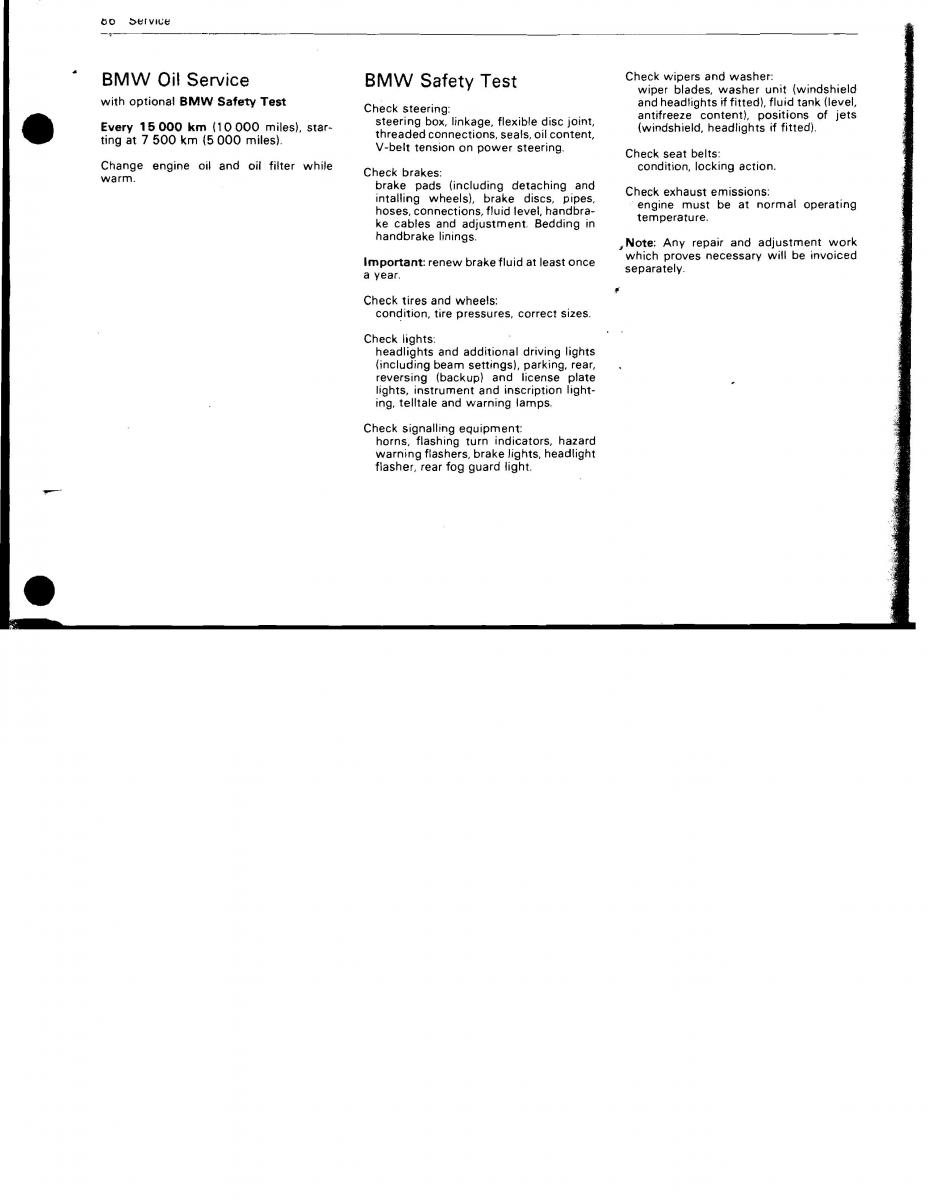 BMW 3 E21 316 318i 320 323i owners manual / page 81
