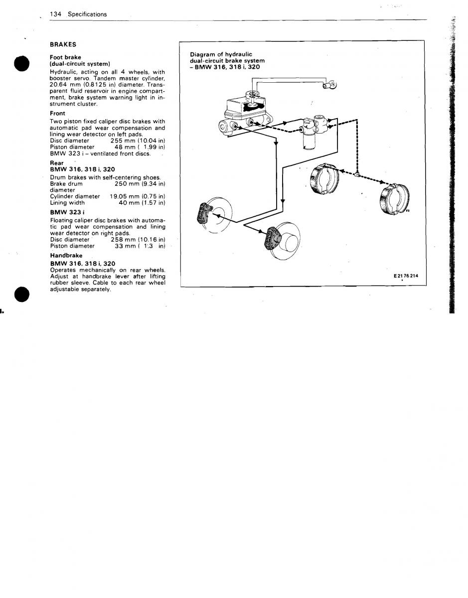 BMW 3 E21 316 318i 320 323i owners manual / page 126