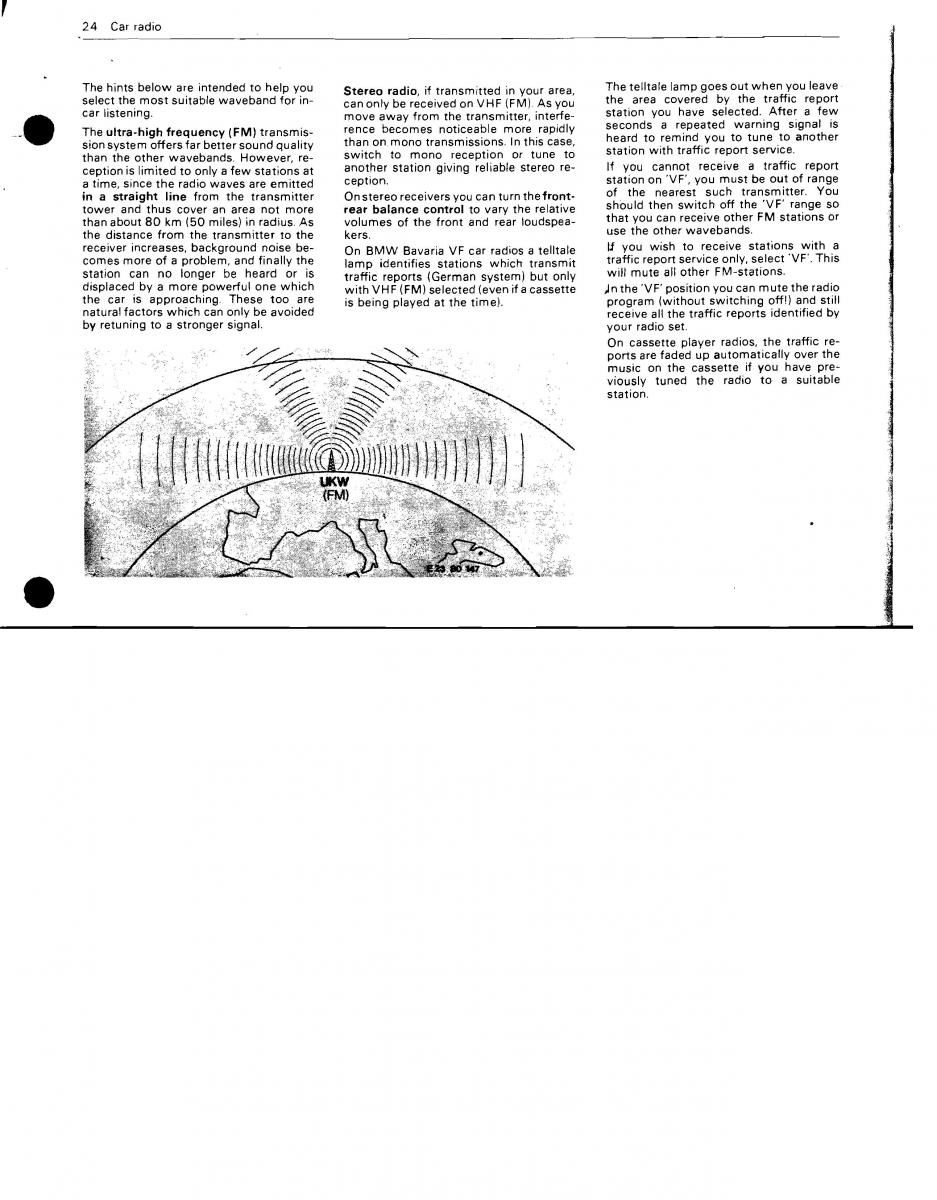 BMW 3 E21 316 318i 320 323i owners manual / page 23