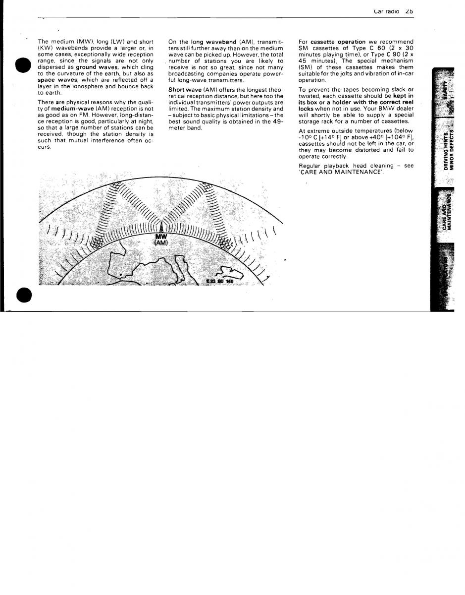 BMW 3 E21 316 318i 320 323i owners manual / page 24