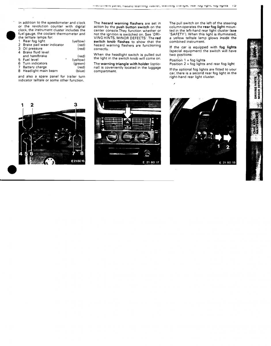 BMW 3 E21 316 318i 320 323i owners manual / page 14