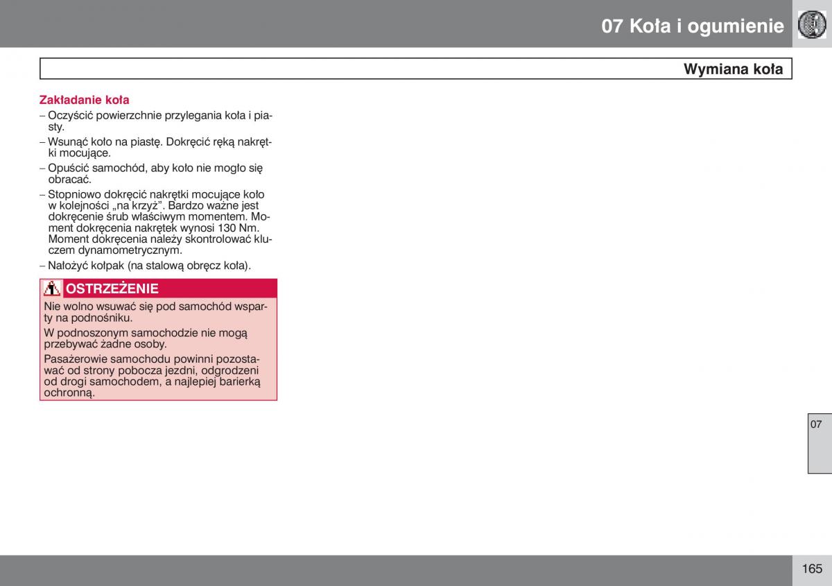 Volvo S40 II instrukcja obslugi / page 166