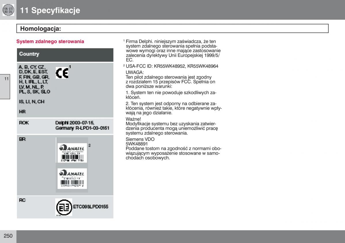 manual  Volvo S40 II instrukcja / page 251