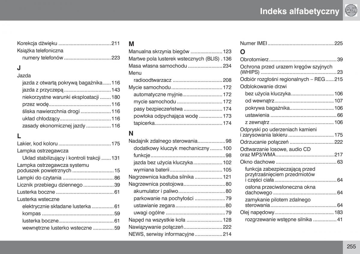 Volvo S40 II instrukcja obslugi / page 256