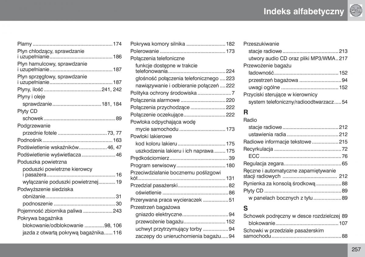 Volvo S40 II instrukcja obslugi / page 258