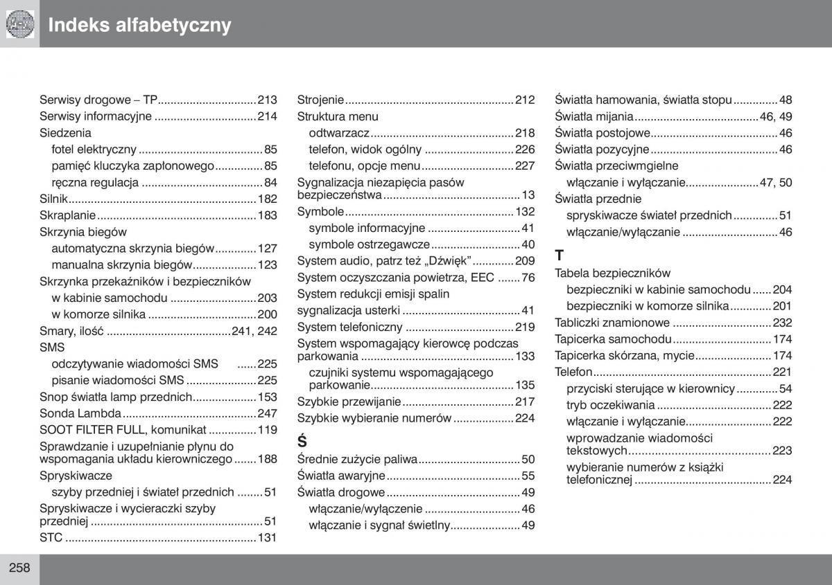 Volvo S40 II instrukcja obslugi / page 259