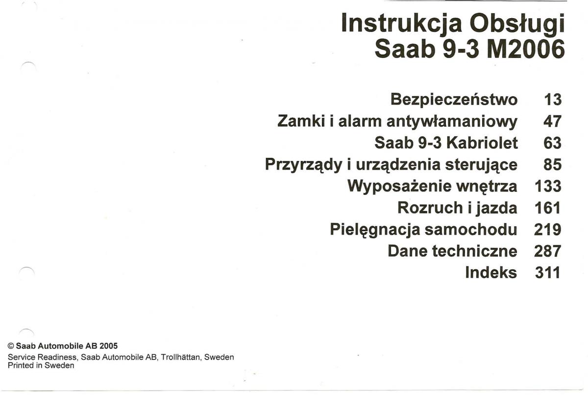 manual  Saab 9 3 II 2 YS3F instrukcja / page 3