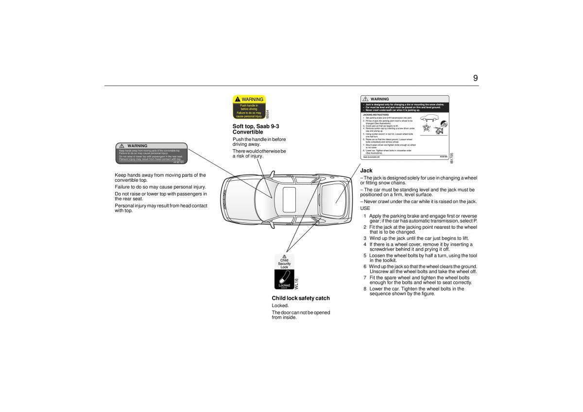 manual  Saab 9 3 I 1 YS3D owners manual / page 9