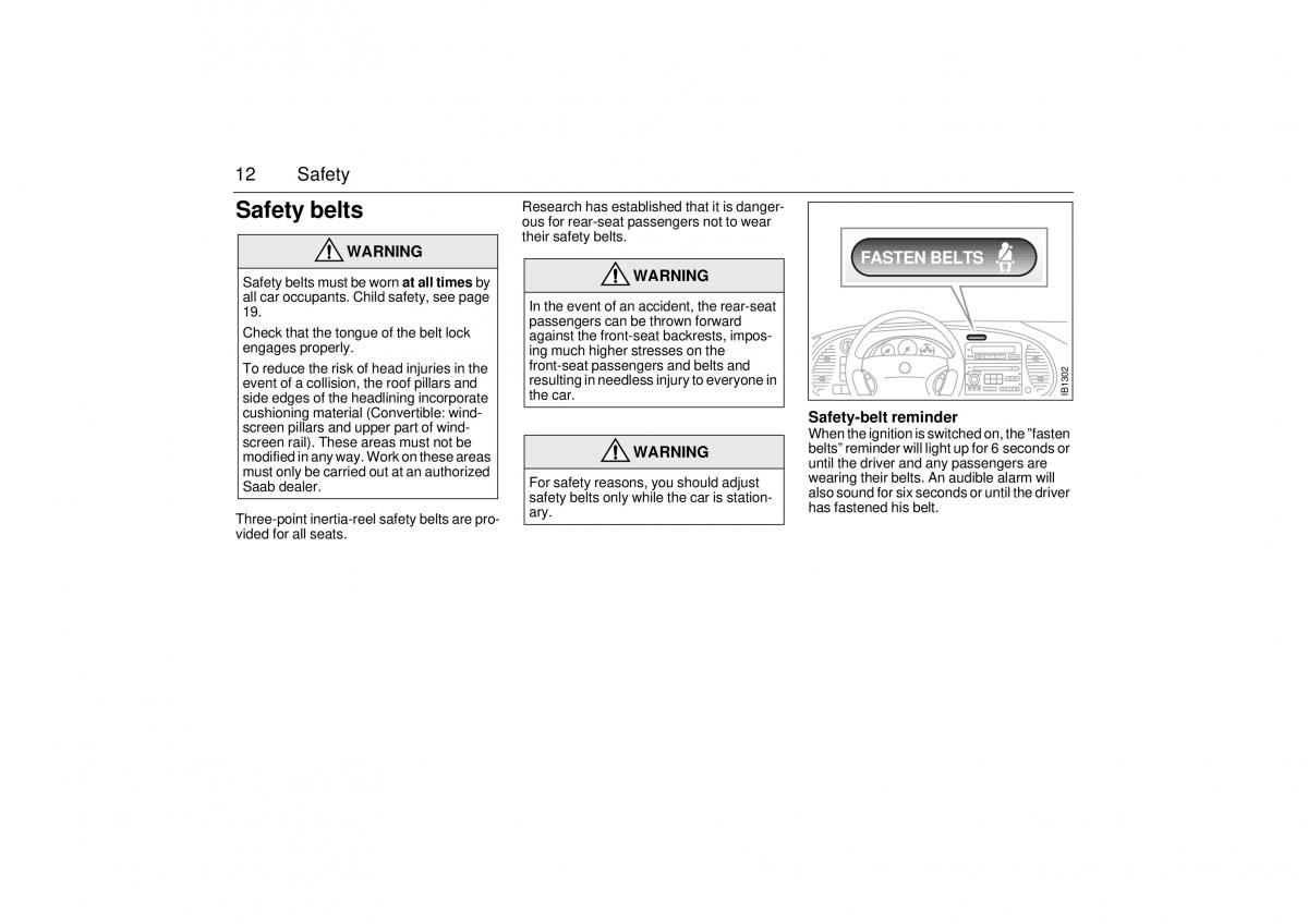 manual  Saab 9 3 I 1 YS3D owners manual / page 12