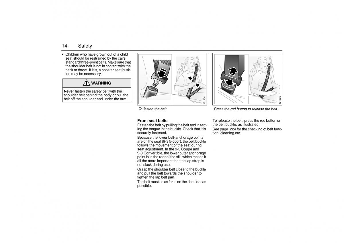 manual  Saab 9 3 I 1 YS3D owners manual / page 14