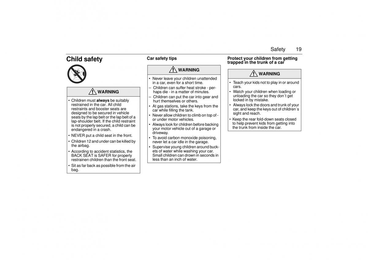 Saab 9 3 I 1 YS3D owners manual / page 19