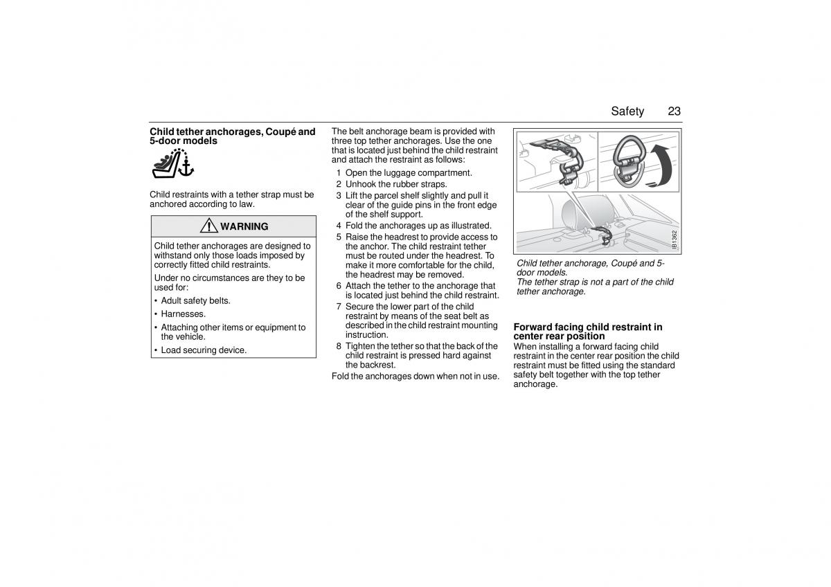 Saab 9 3 I 1 YS3D owners manual / page 23