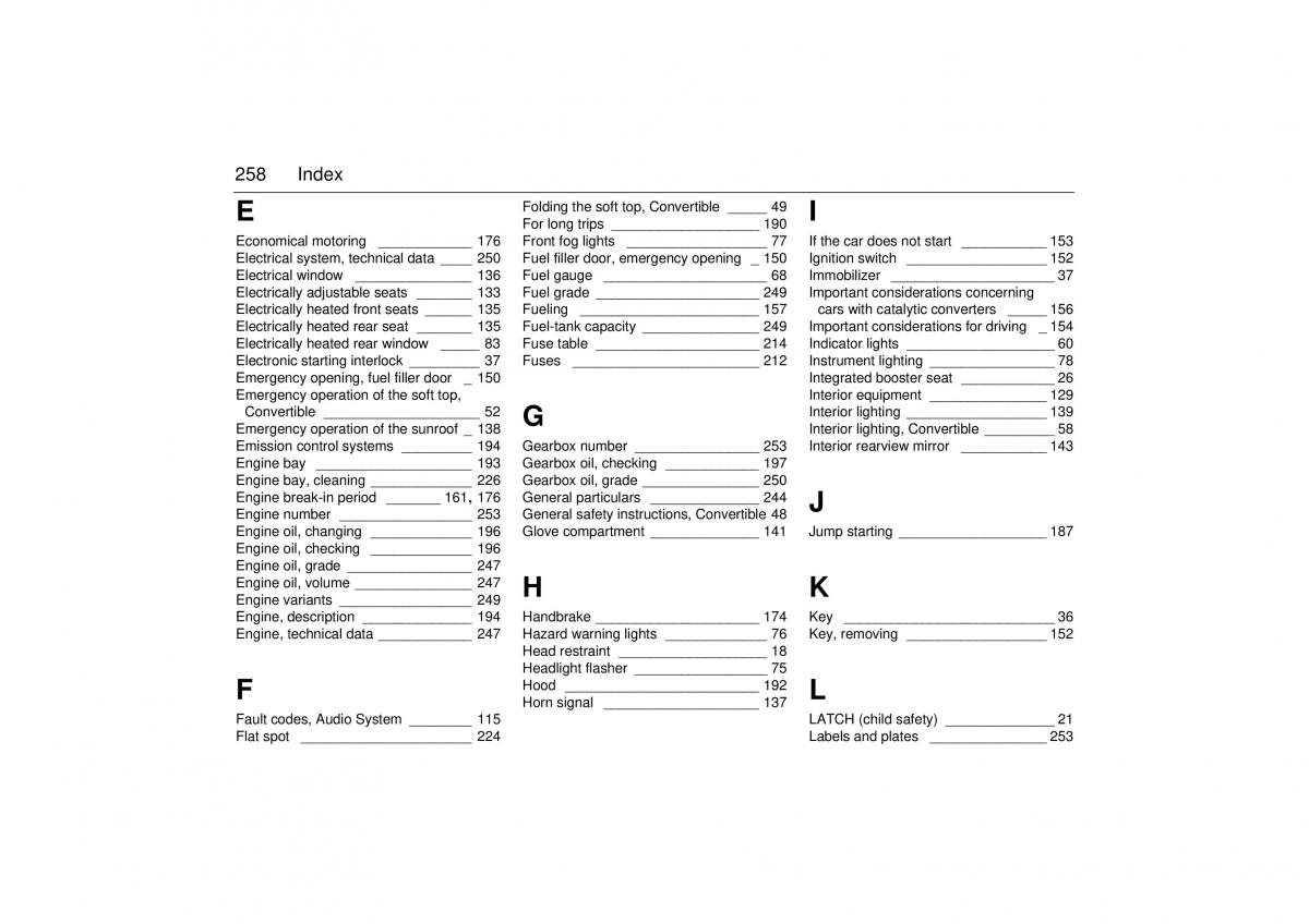 manual  Saab 9 3 I 1 YS3D owners manual / page 258