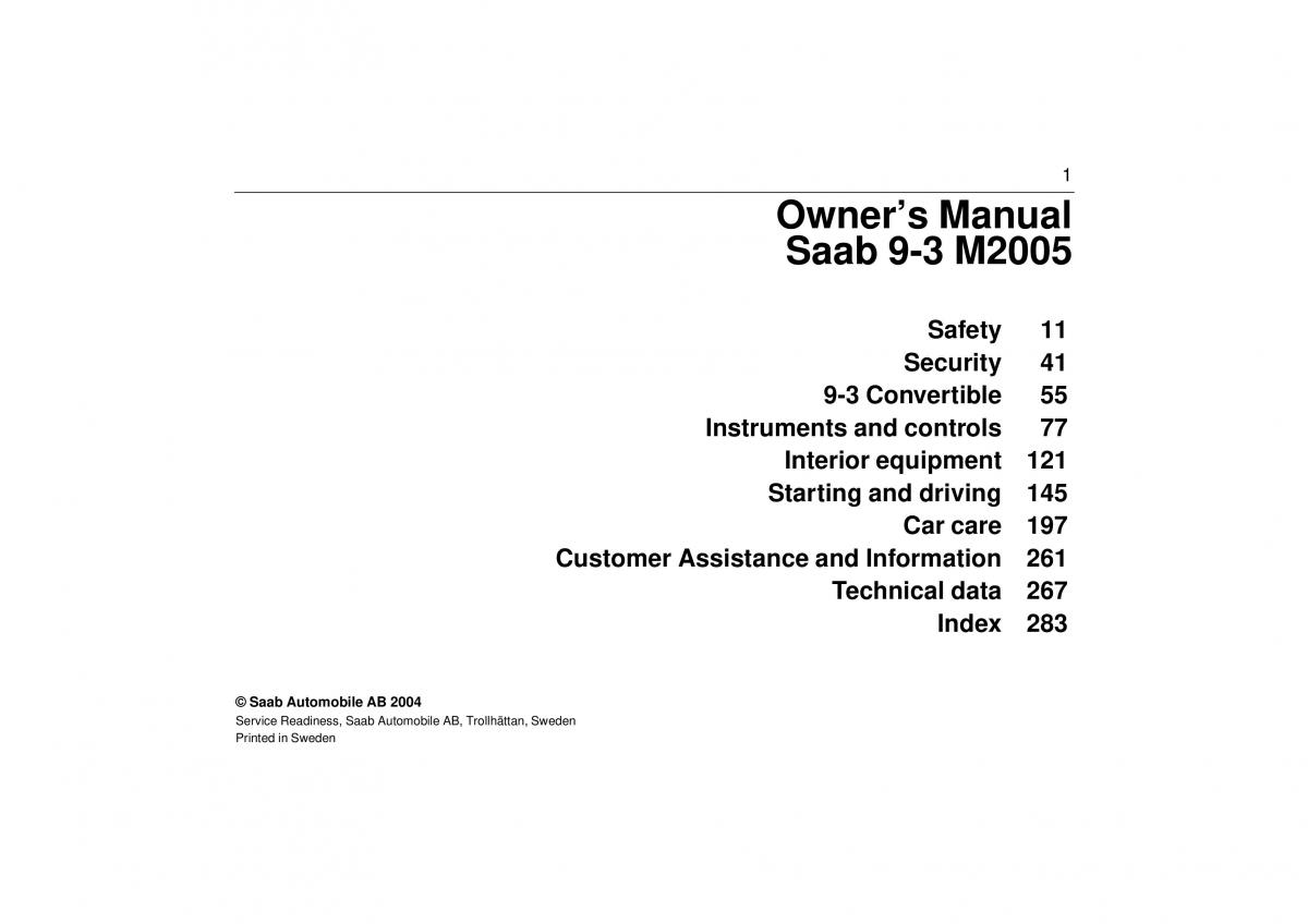 manual  Saab 9 3 II 2 YS3F owners manual / page 3