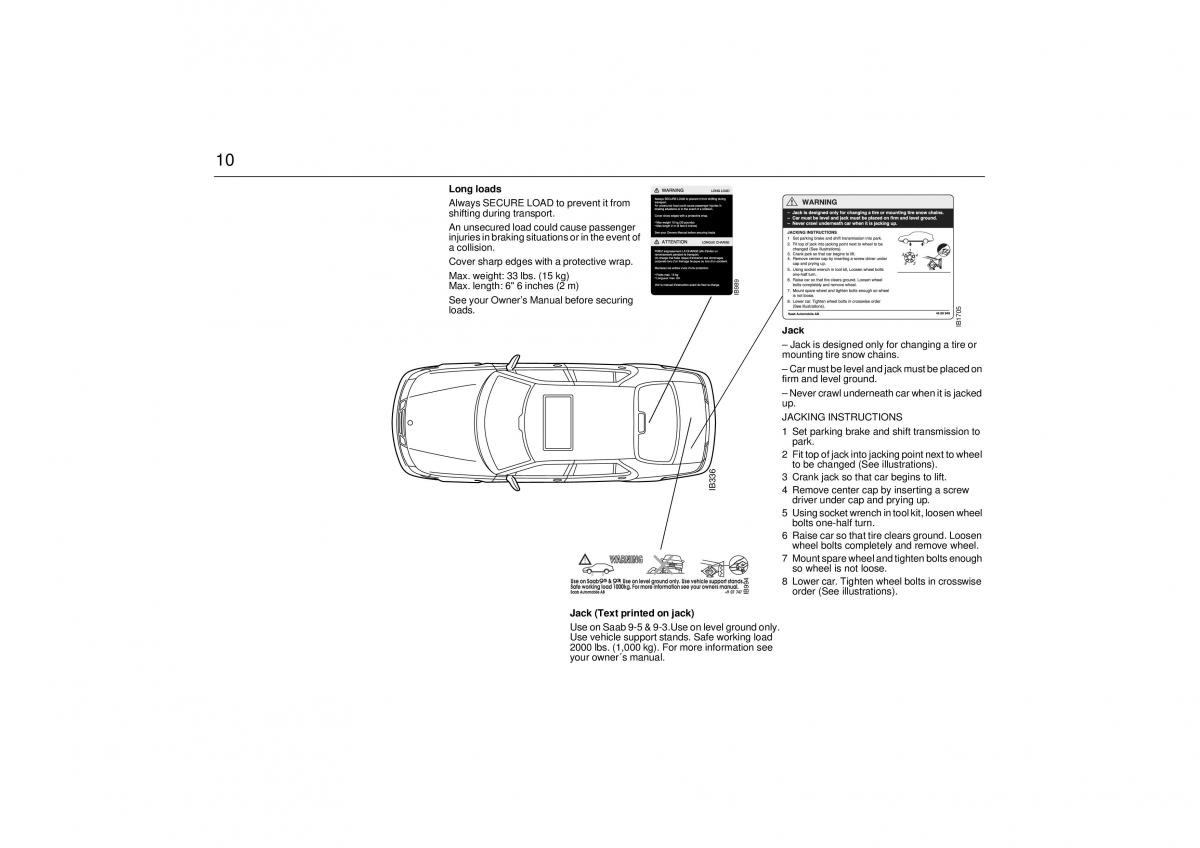 manual  Saab 9 5 I 1 YS3E owners manual / page 10