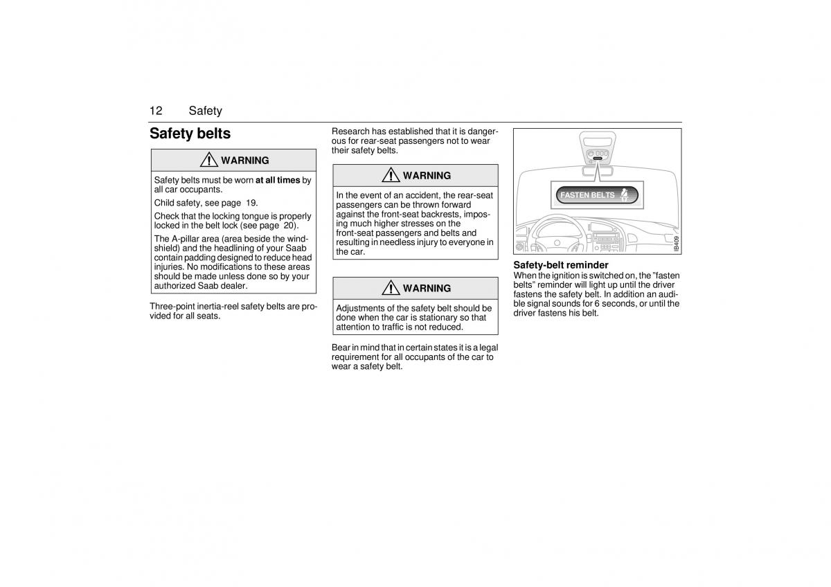 manual  Saab 9 5 I 1 YS3E owners manual / page 12