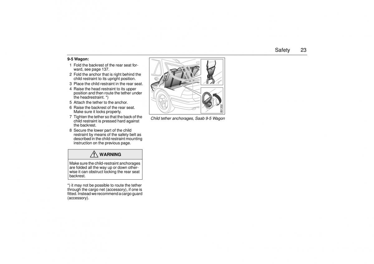 Saab 9 5 I 1 YS3E owners manual / page 23