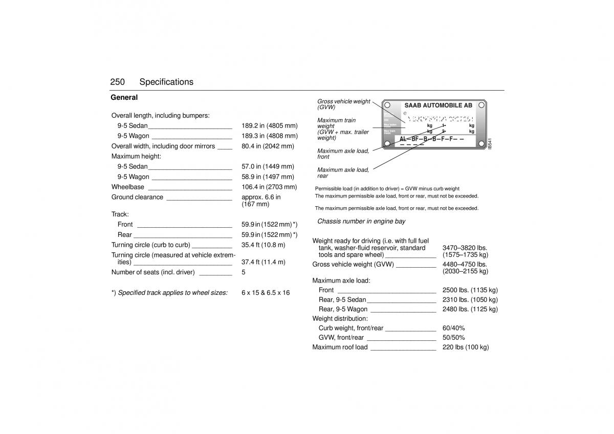 Saab 9 5 I 1 YS3E owners manual / page 250