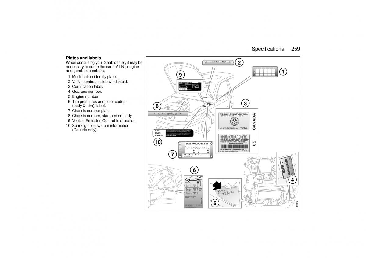 manual  Saab 9 5 I 1 YS3E owners manual / page 259