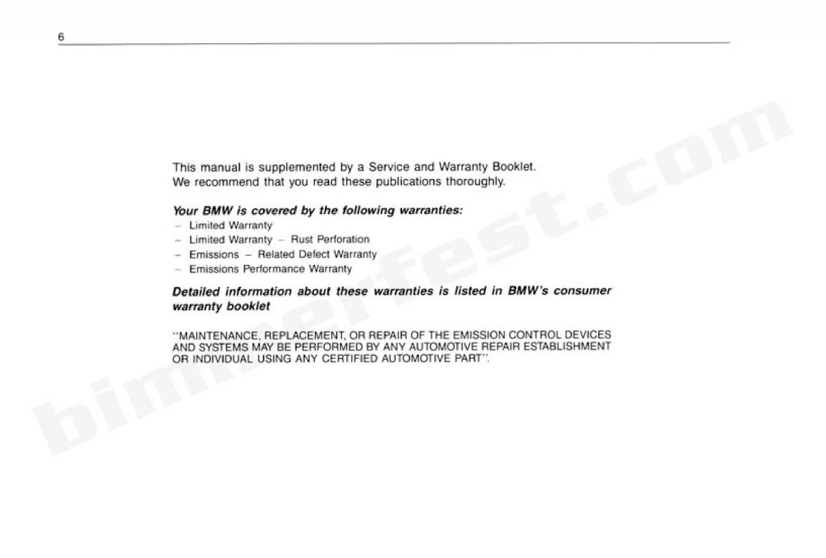 manual  BMW 3 E30 owners manual / page 7