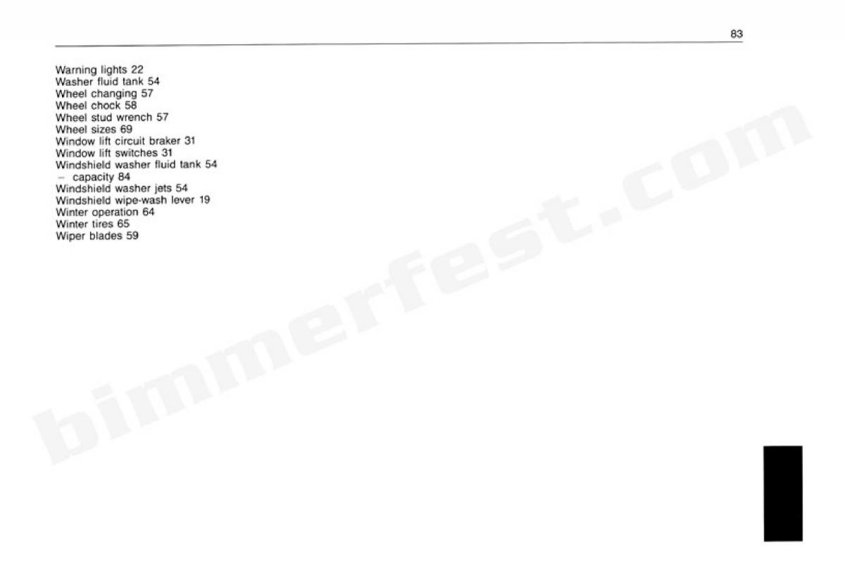 manual  BMW 3 E30 owners manual / page 84