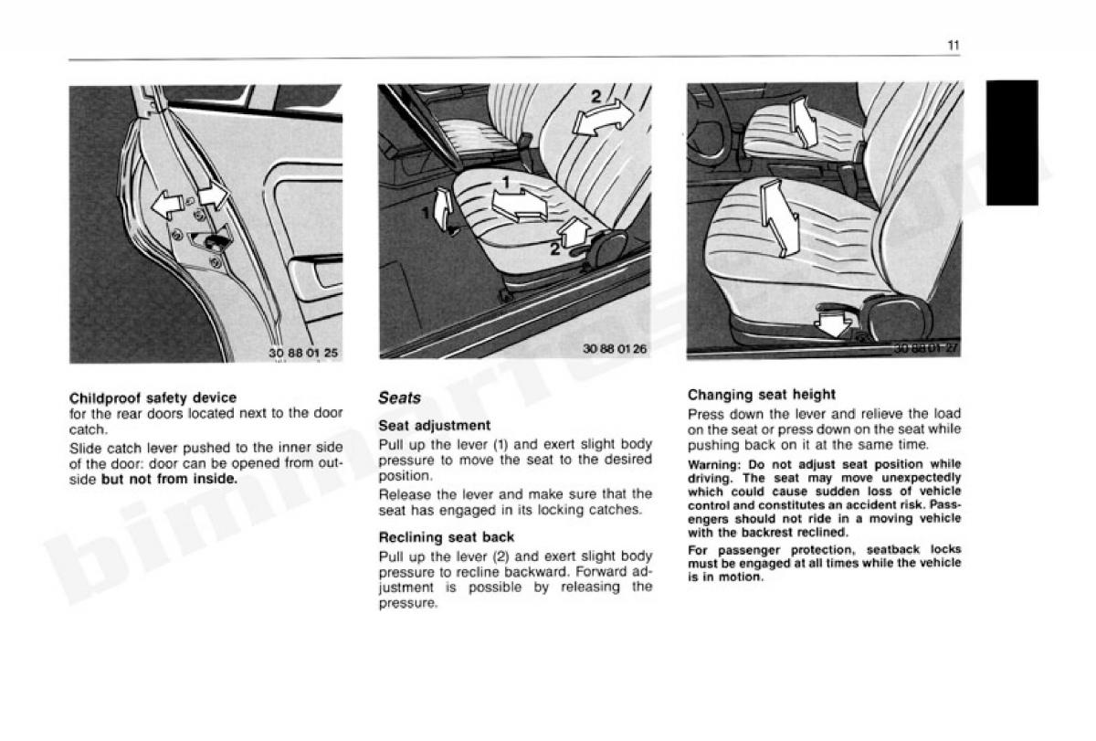 manual  BMW 3 E30 owners manual / page 12