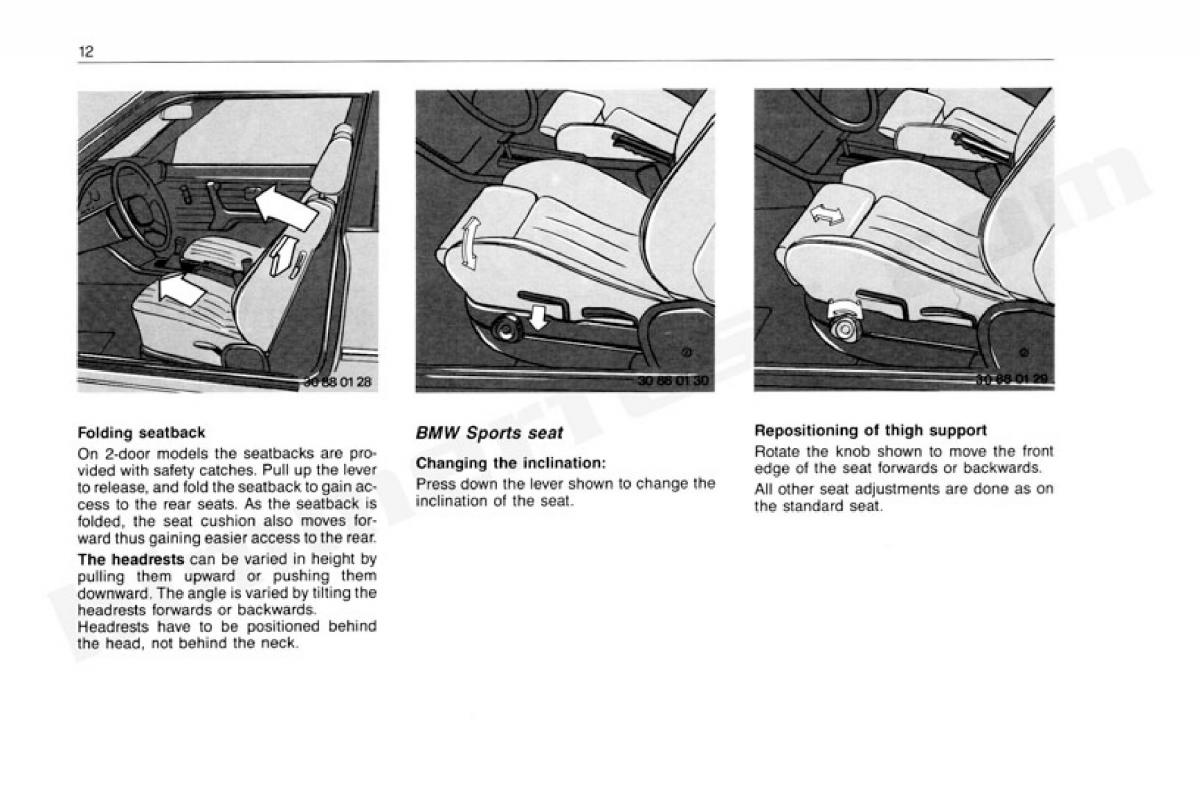 manual  BMW 3 E30 owners manual / page 13