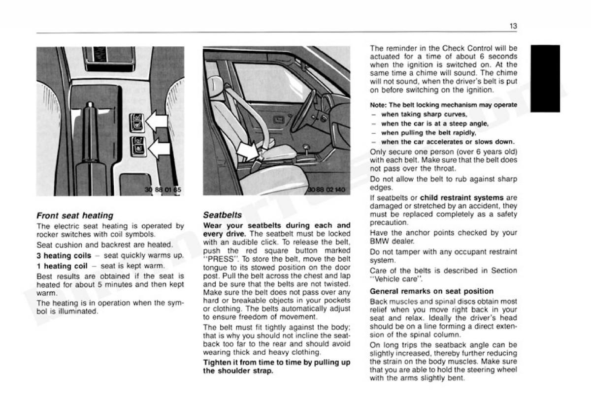 manual  BMW 3 E30 owners manual / page 14