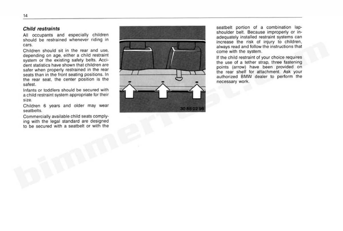 BMW 3 E30 owners manual / page 15