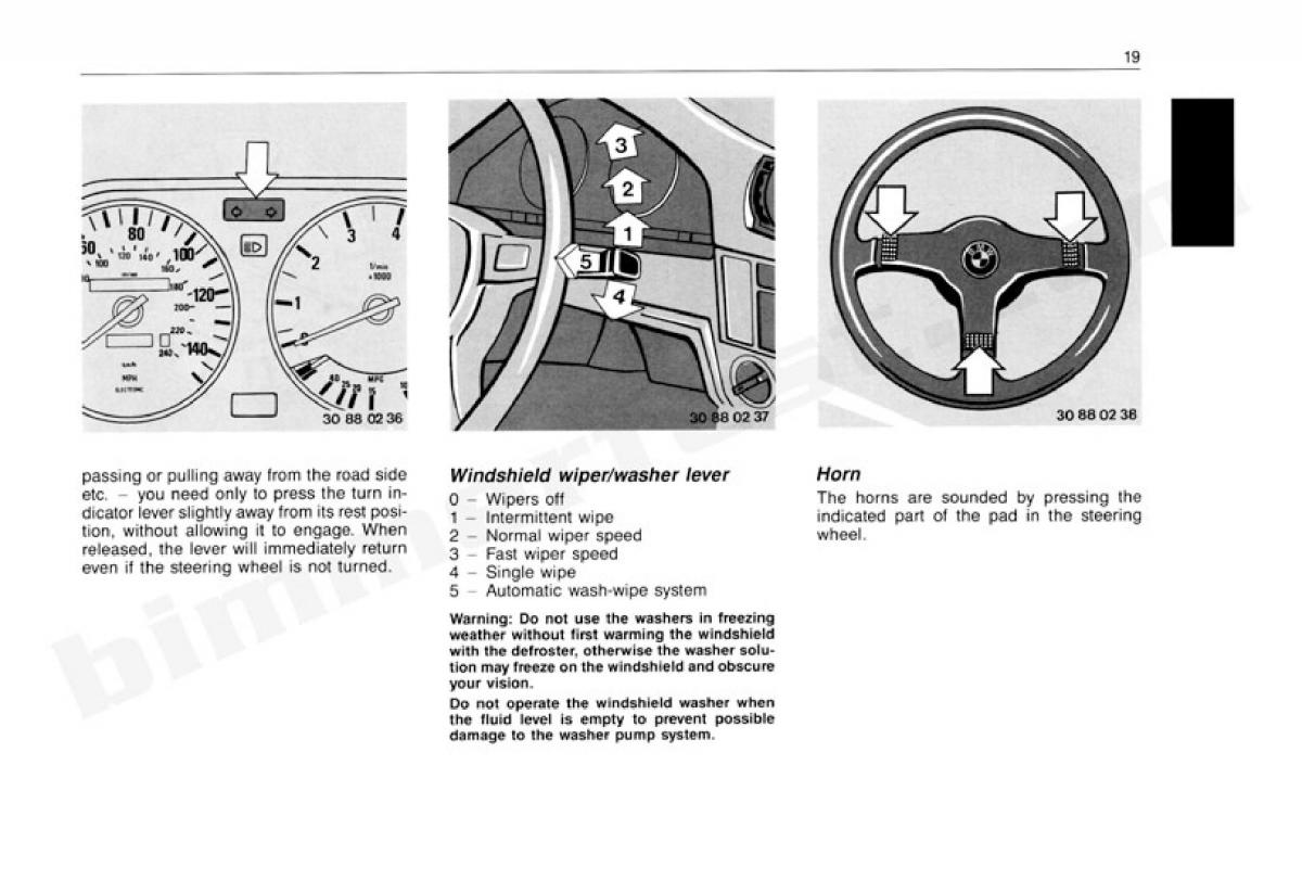 BMW 3 E30 owners manual / page 20