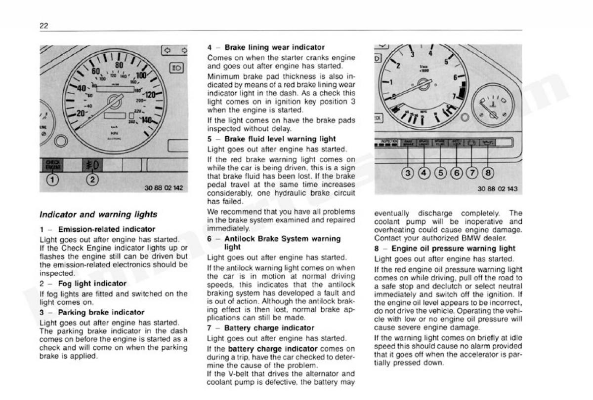 BMW 3 E30 owners manual / page 23